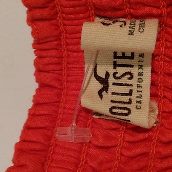 HOLLISTER BRIGHT HOT PINK CUTE SEAGULL PRINT STRAPLESS BELTED DRESS SZ.S - Picture 7 of 7